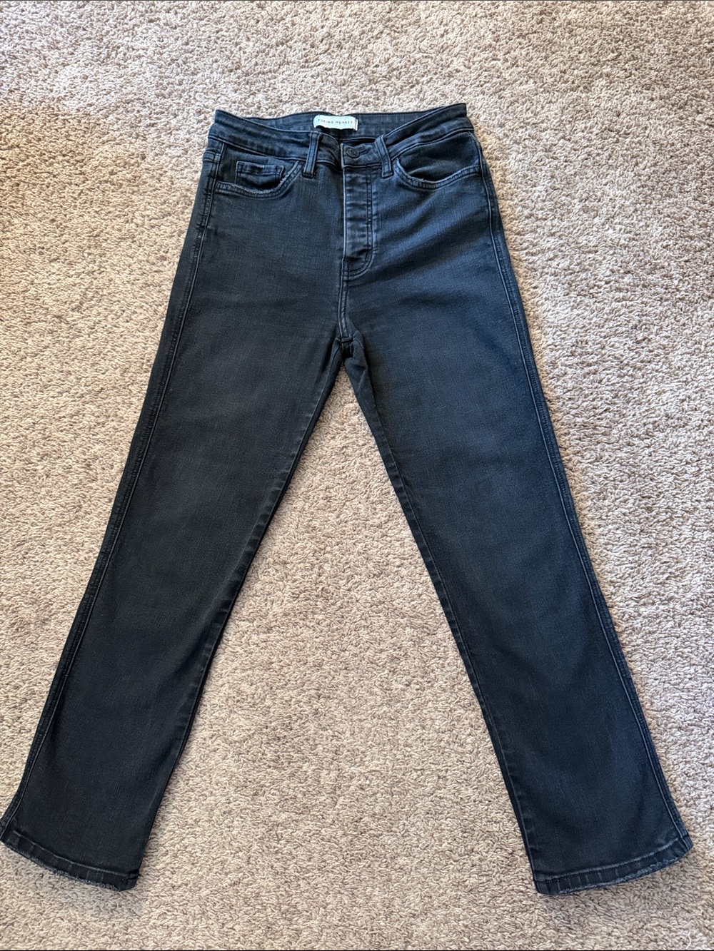Flying Monkey Faded Black Button Fly Jeans. Size 28